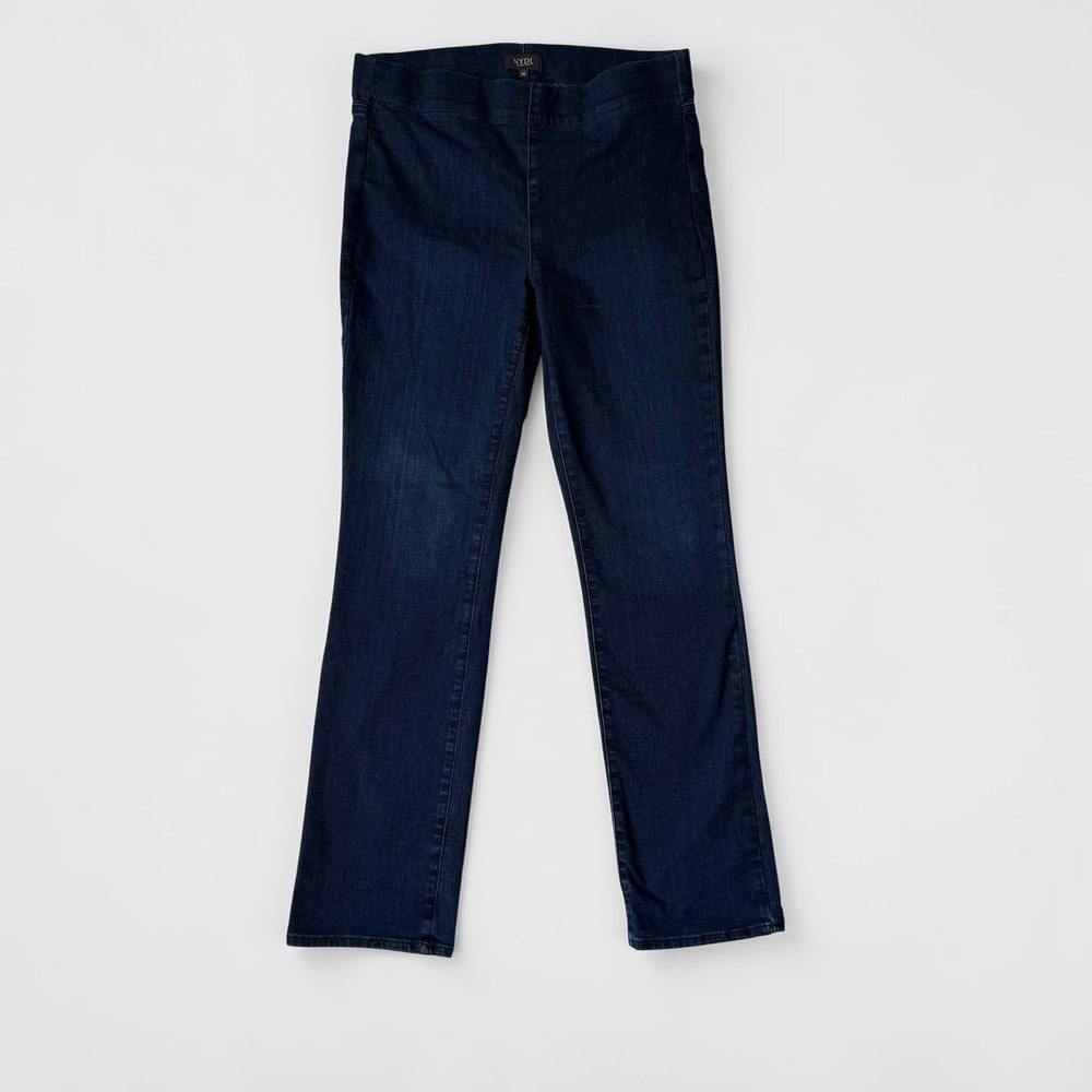 NYDJ Marilyn Straight Pull-On Jeans Size 10 Dark Wash Stretch Denim